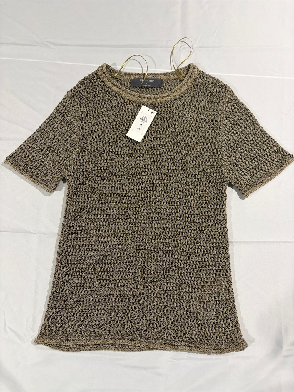 Primark Light Brown Knit Short-Sleeve Crewneck Top